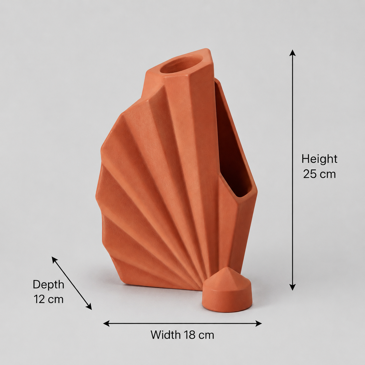 FanFold Ceramic Vase