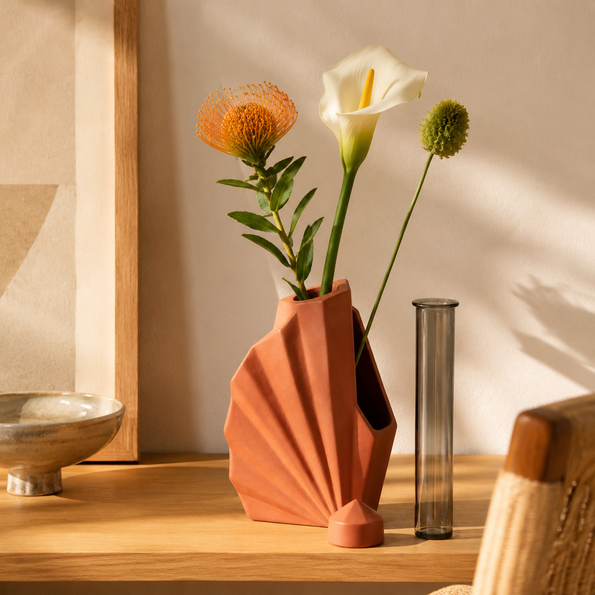 FanFold Ceramic Vase