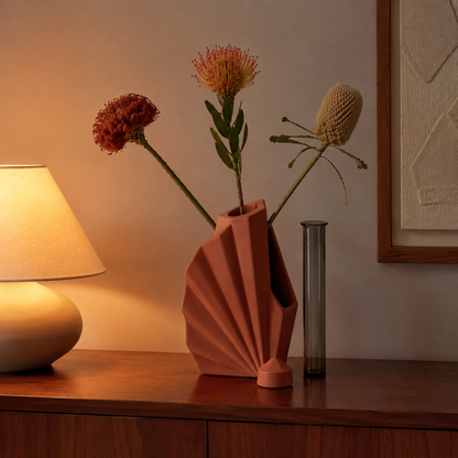 FanFold Ceramic Vase