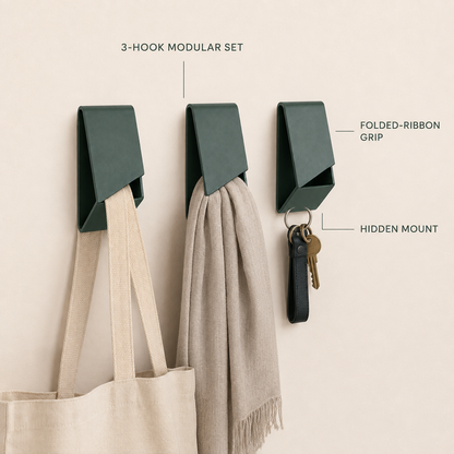 RibbonFold Wall Hook Trio