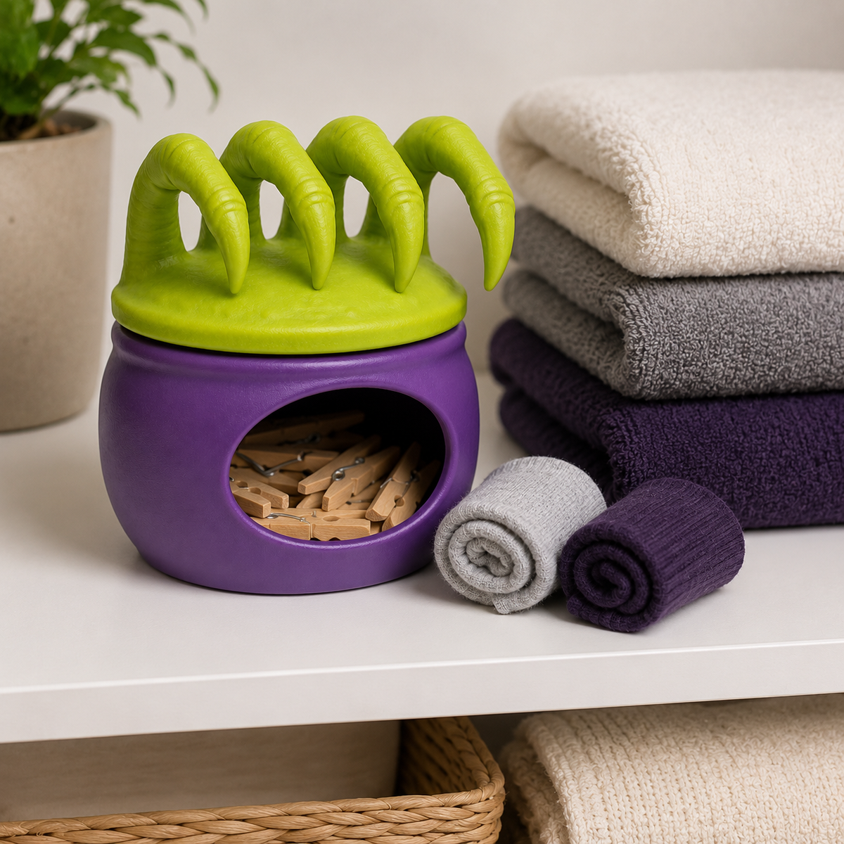 Sock Goblin Laundry Clip Jar